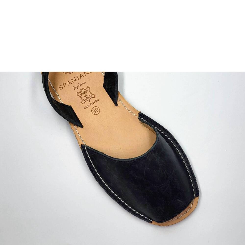 NEW NUMA BY SPANIANS men's avarcas leather sandals in navy blue